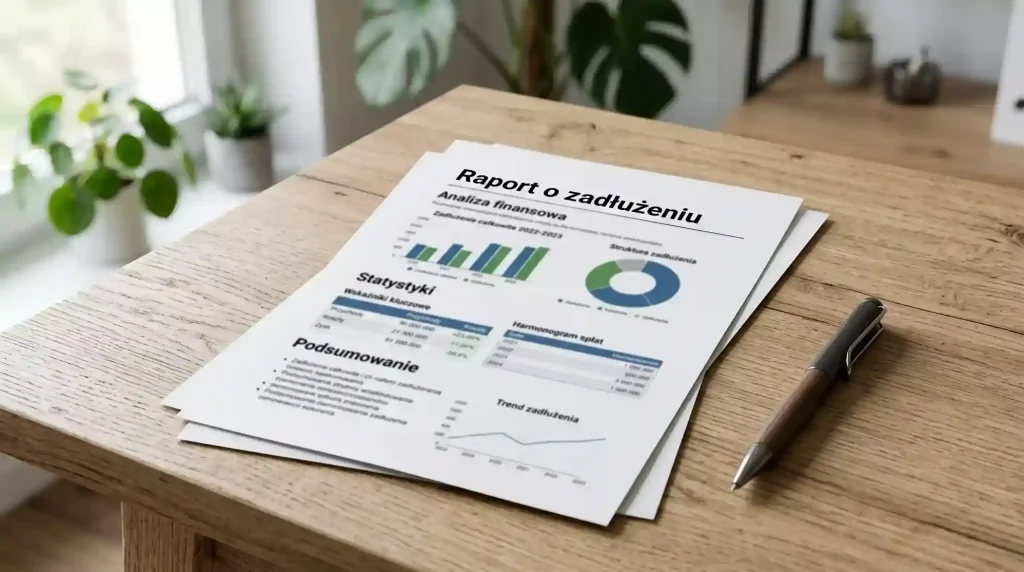 Stos dokumentów finansowych z napisem przeterminowane zobowiązania na biurku