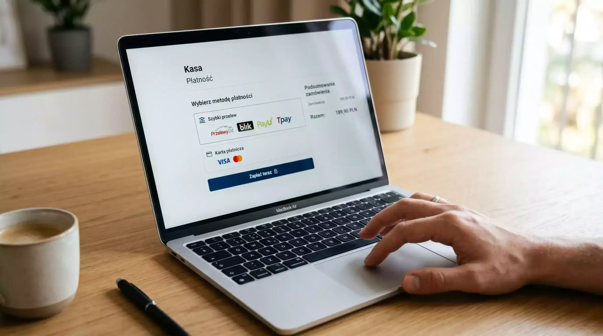 Ekran wyboru bramek płatniczych Przelewy24, PayU i Tpay w polskim sklepie online