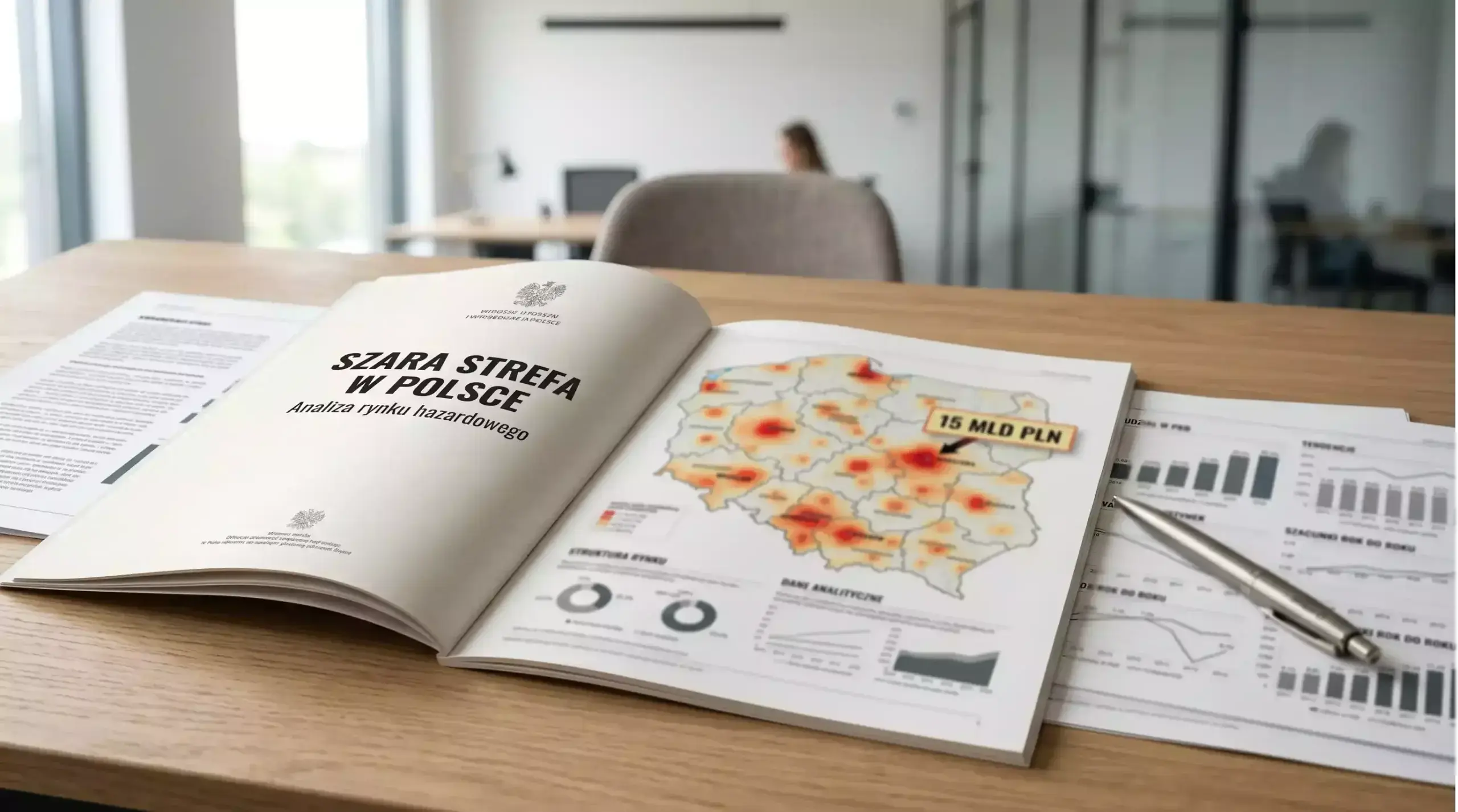 Mapa Polski z zaznaczonymi przepływami pieniędzy do zagranicznych operatorów hazardowych