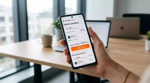 Smartfon z otwartą aplikacją Twisto pokazującą historię odroczonych płatności